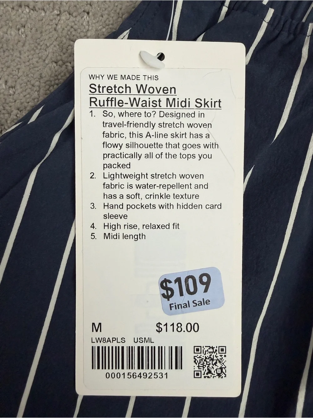 Lululemon Stretch Woven Ruffle-Waist Midi Skirt.